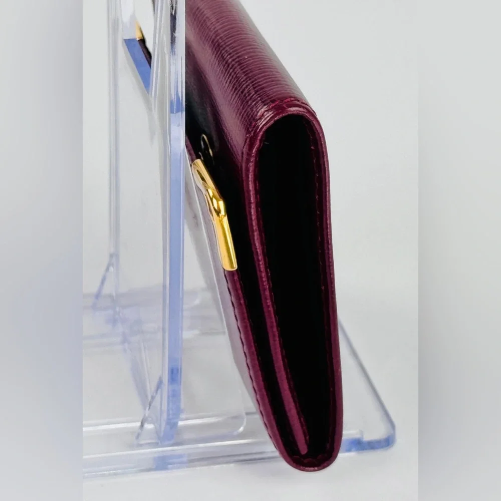 Cartier Vintage Bordeaux Leather Coin Pouch Wallet Gold Corners EUC - Picture 4 of 9
